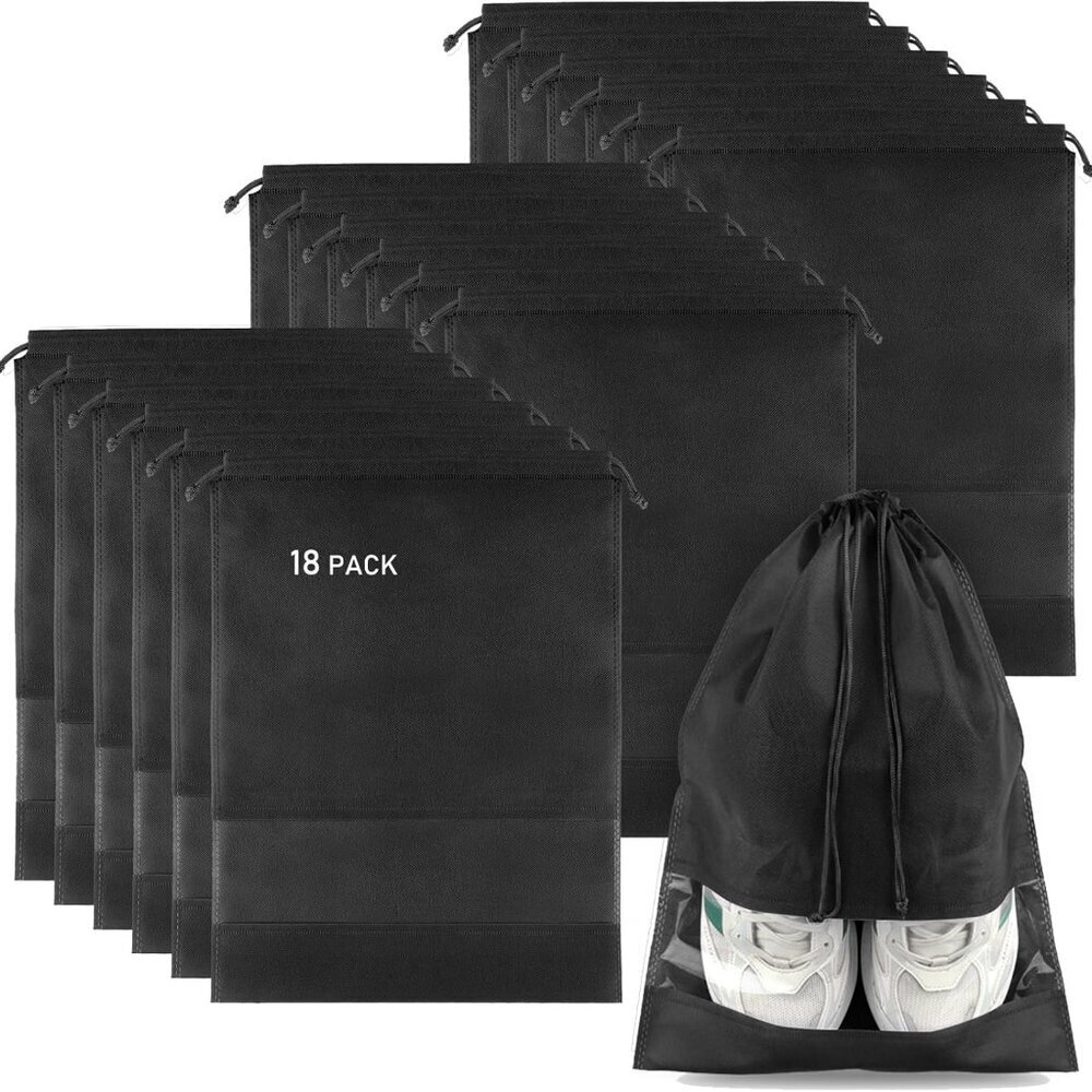 18 Pack Shoe Bags for Travel, Large Travel Shoe Bags for Packing with Clear Wind - Picture 1 of 7